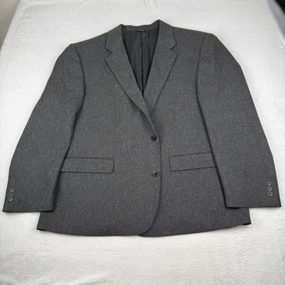 Oak Hill Blazer Mens 2XL 50/52R Gray 2-Button Heathered Sport Coat XXL Jacket